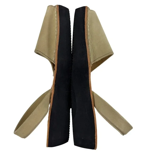 Pons Avarca Women Tan Leather Slingback Wedge Sandals Size 7 Comfort Spain - Picture 8 of 9